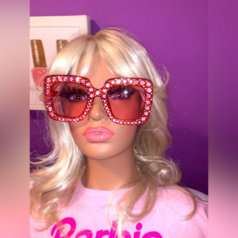 Oversized Crystal Rhinestone Sunglasses New